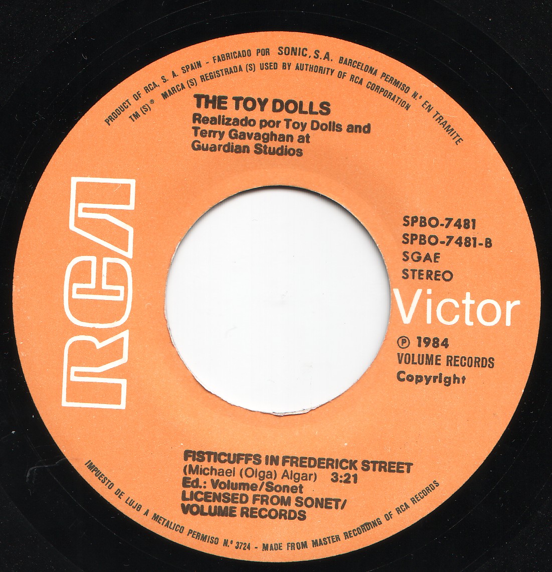 SPANISH BOMBS The Toy dolls Nellie the elephant 7" 1985