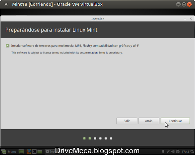 DriveMeca instalando Linux Mint Sarah paso a paso