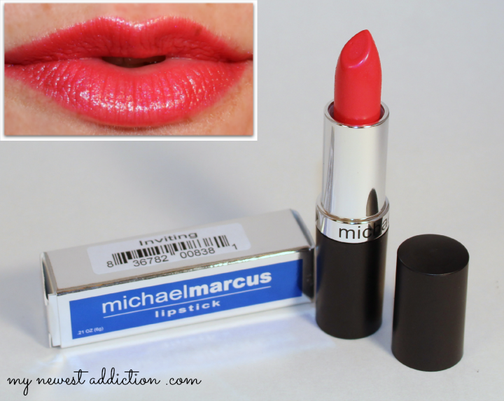 wantable january 2014 makeup subscription box lipstick lip swatch michael marcus inviting hot pink