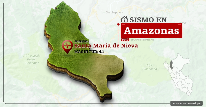 Temblor en Amazonas de 4.1 Grados (Hoy Martes 30 Mayo 2017) Sismo EPICENTRO Santa María de Nieva - Condorcanqui - IGP - www.igp.gob.pe Temblor en Amazonas de 4.1 Grados (Hoy Martes 30 Mayo 2017) Sismo EPICENTRO Santa María de Nieva - Condorcanqui - IGP - www.igp.gob.pe