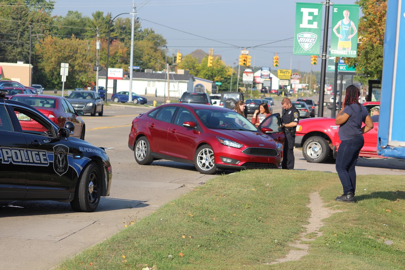 Purple Walrus Press Two car accident corner of Hewitt and Washtenaw in
