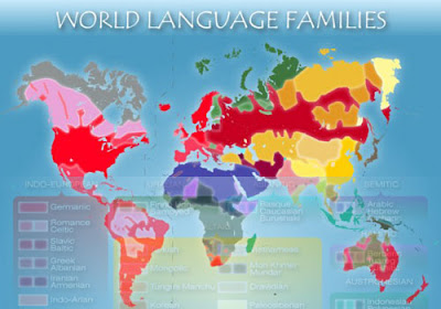 Mapa de las principales familias de lenguas