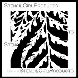 Fern Fronds Silhouette Stencil Mini 4" x 4"