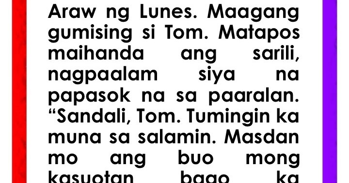 essay about reading tagalog