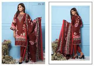 Original lawn Pakistani Suits | Z.S textile Rang reza lawn vol 3