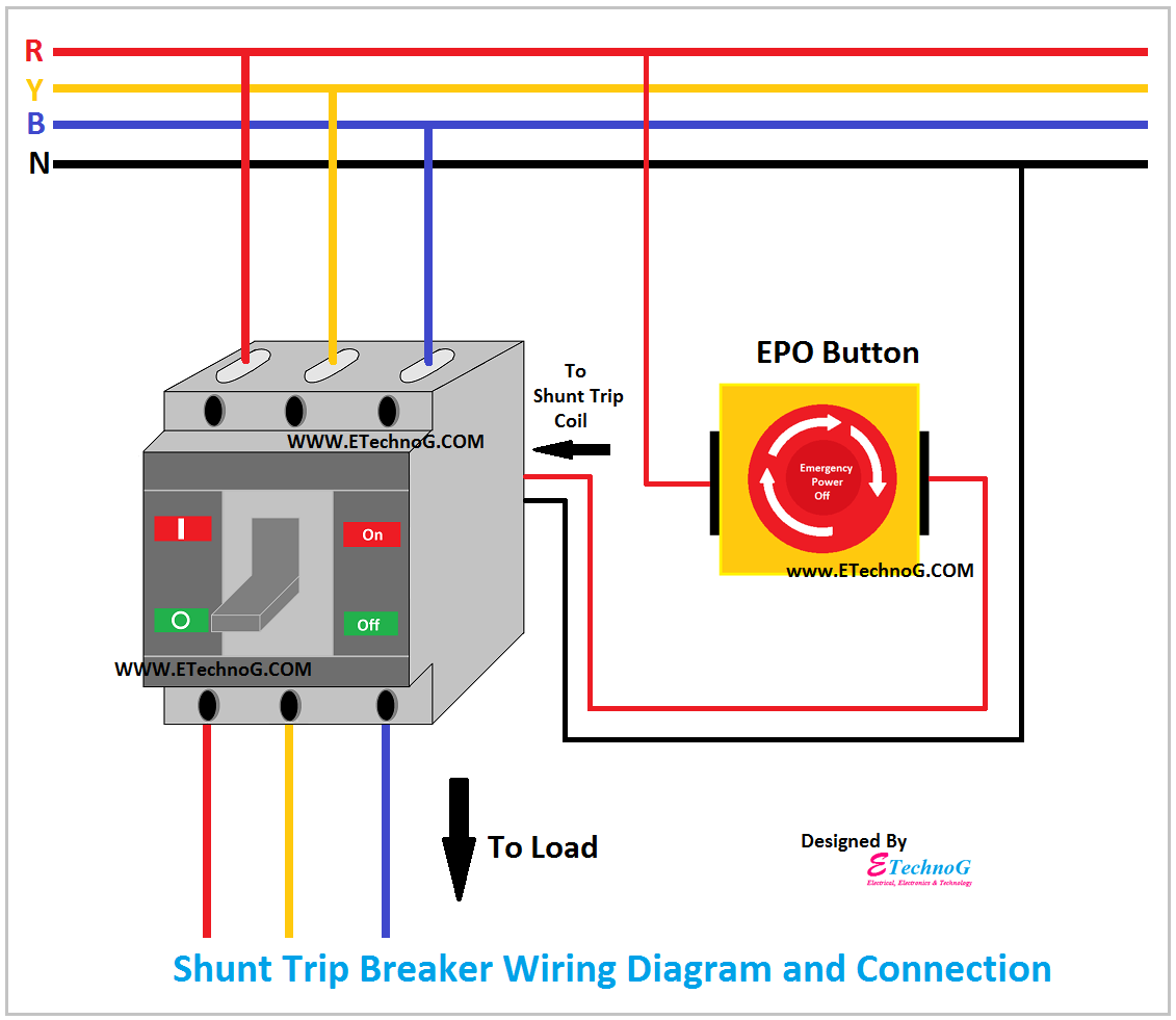 schneider mccb shunt trip wiring diagram