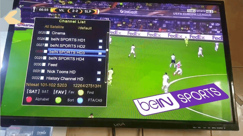 قنوات BEIN SPORT على النايل سات 