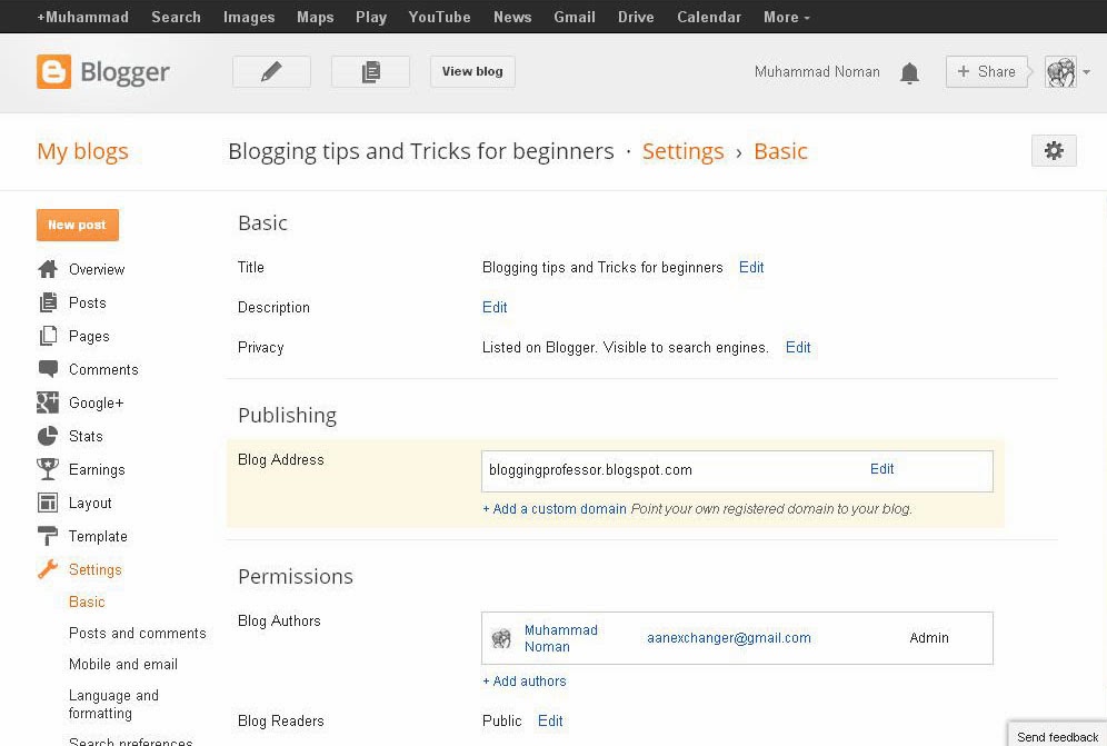 Permissions And Privacy Settings For Blogger Blogging Tips And Tricks For Beginners