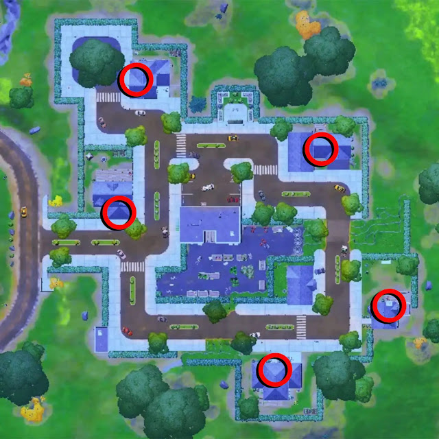 Fortnite research book locations at Holly Hedges and Pleasant Park