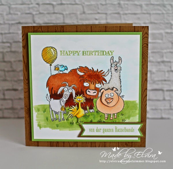 Tierische Geburtstagskarte von der ganzen Rasselbande - Stampin' Up
