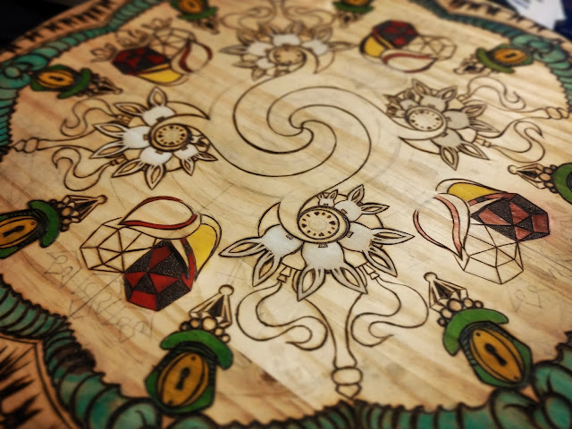 we're all mad here geometric mandala wonderland art tea table