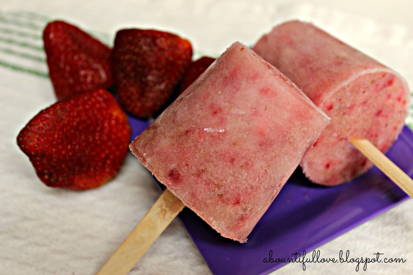 Almond Milk Strawberry Banana Popsicles A Bountiful Love