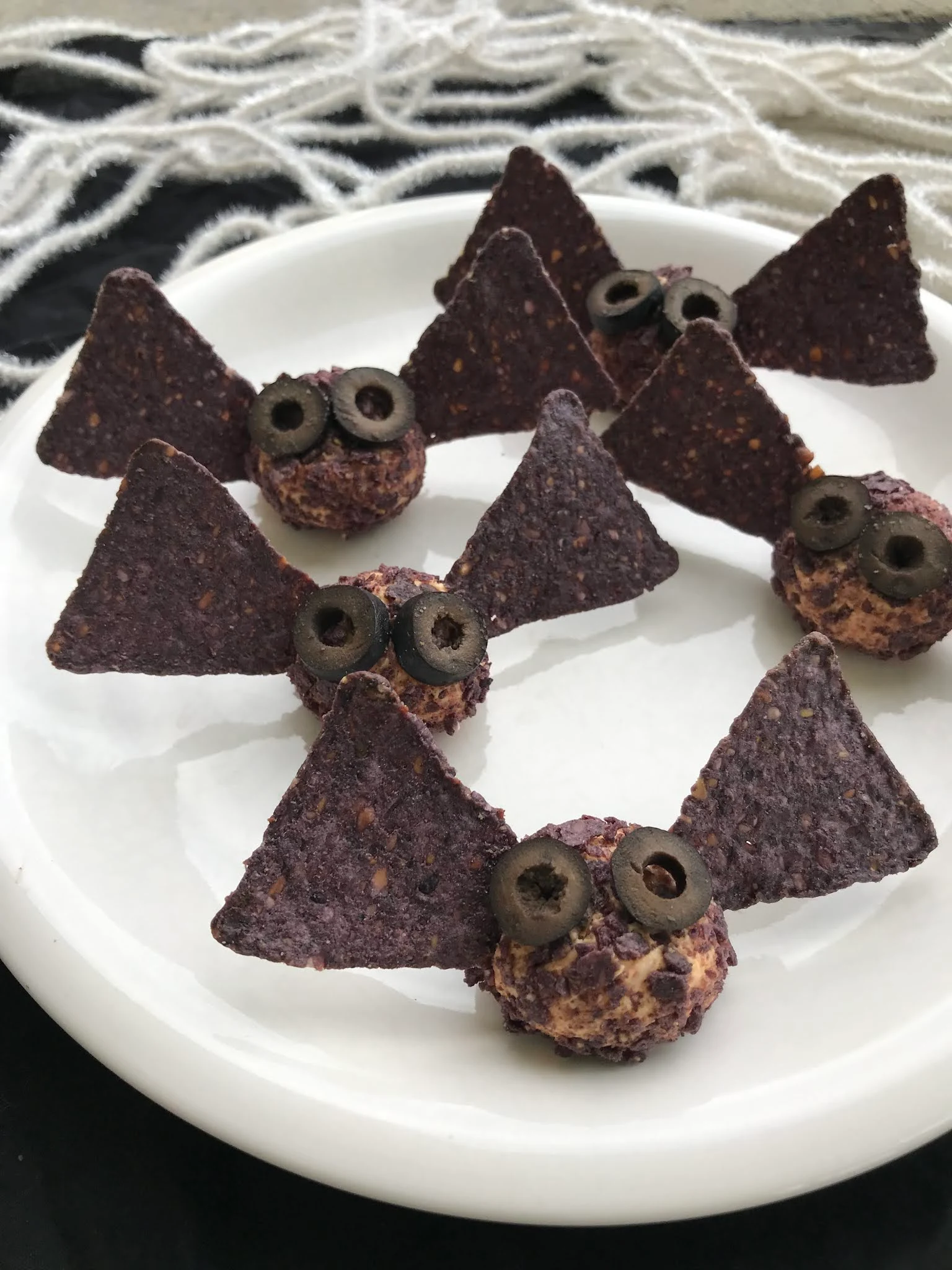 Halloween Mini Bat Taco Cheeseballs