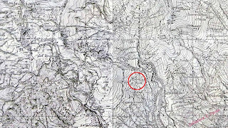 Cerchiato in rosso il luogo della morte di Ado Bonali