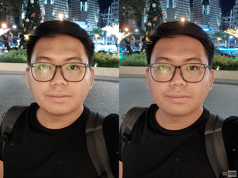 Normal low light selfie vs selfie Nightscape mode Normal low light selfie vs selfie Nightscape mode