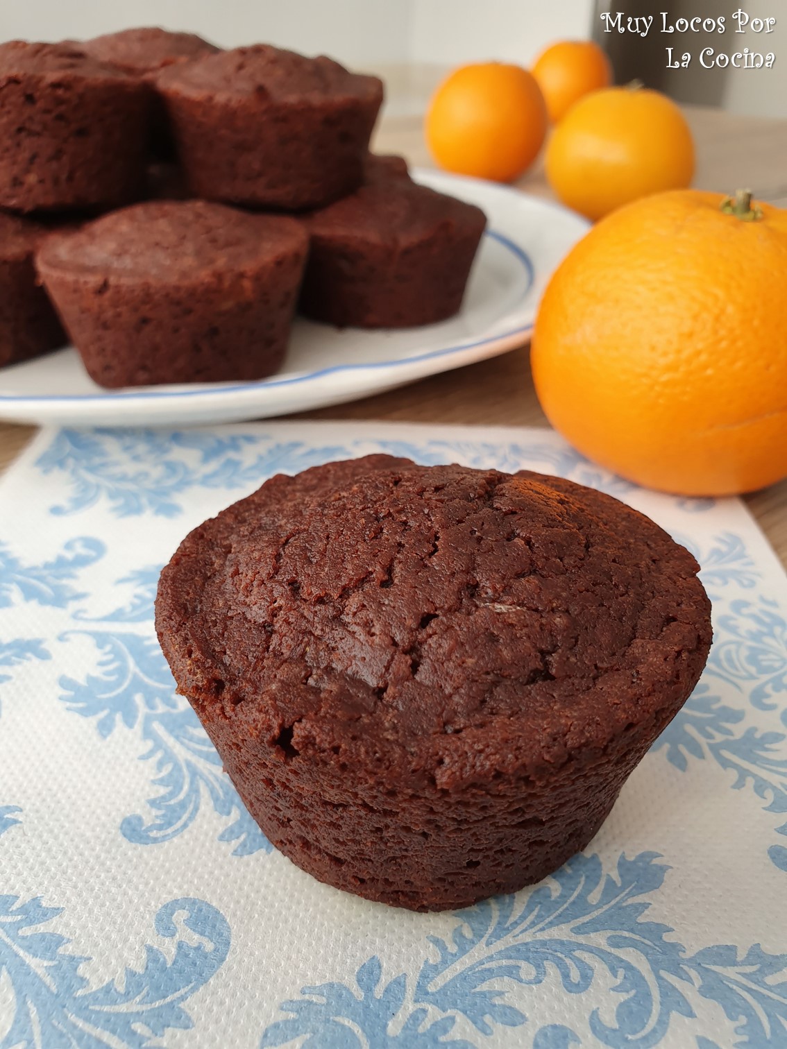 Muy Locos Por La Cocina Muffins de Chocolate y Naranja (sin huevo y