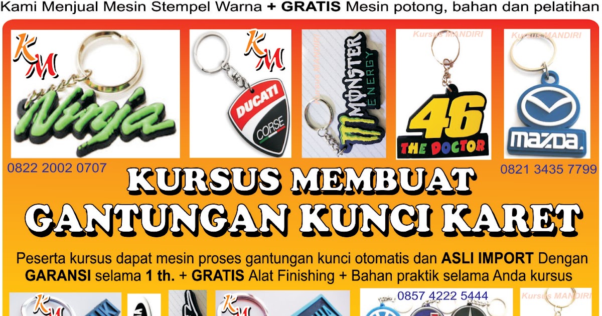 Mesin stempel, mesin sablon, mesin percetakan, Gantungan kunci karet