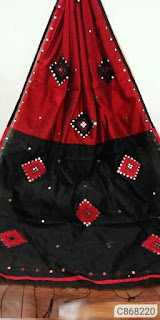 Handloom Cotton Silk Sarees With Mirror Work