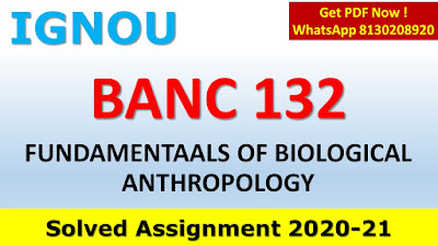 BANC 132 Solved Assignment 2020-21