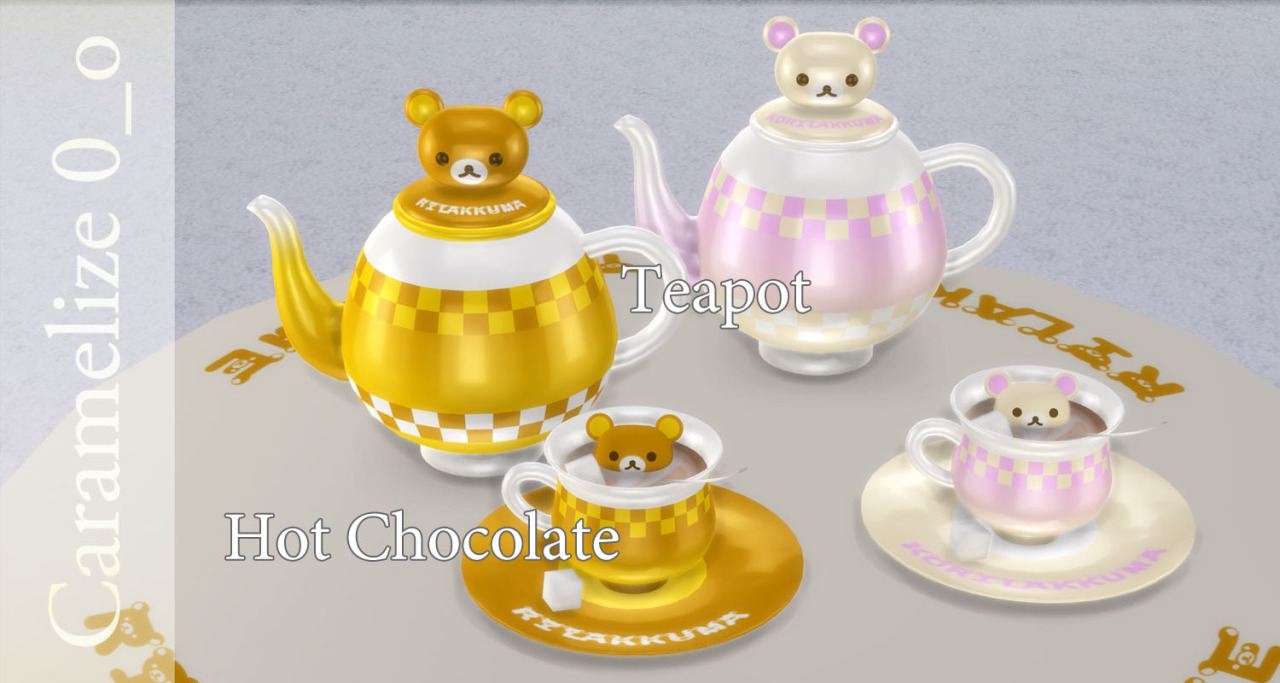 Sims 4 CC's The Best Rilakkuma Tea Set by Caramelize