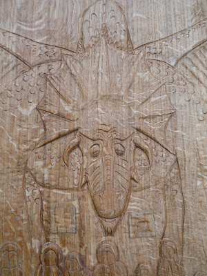 dragon carved in wood