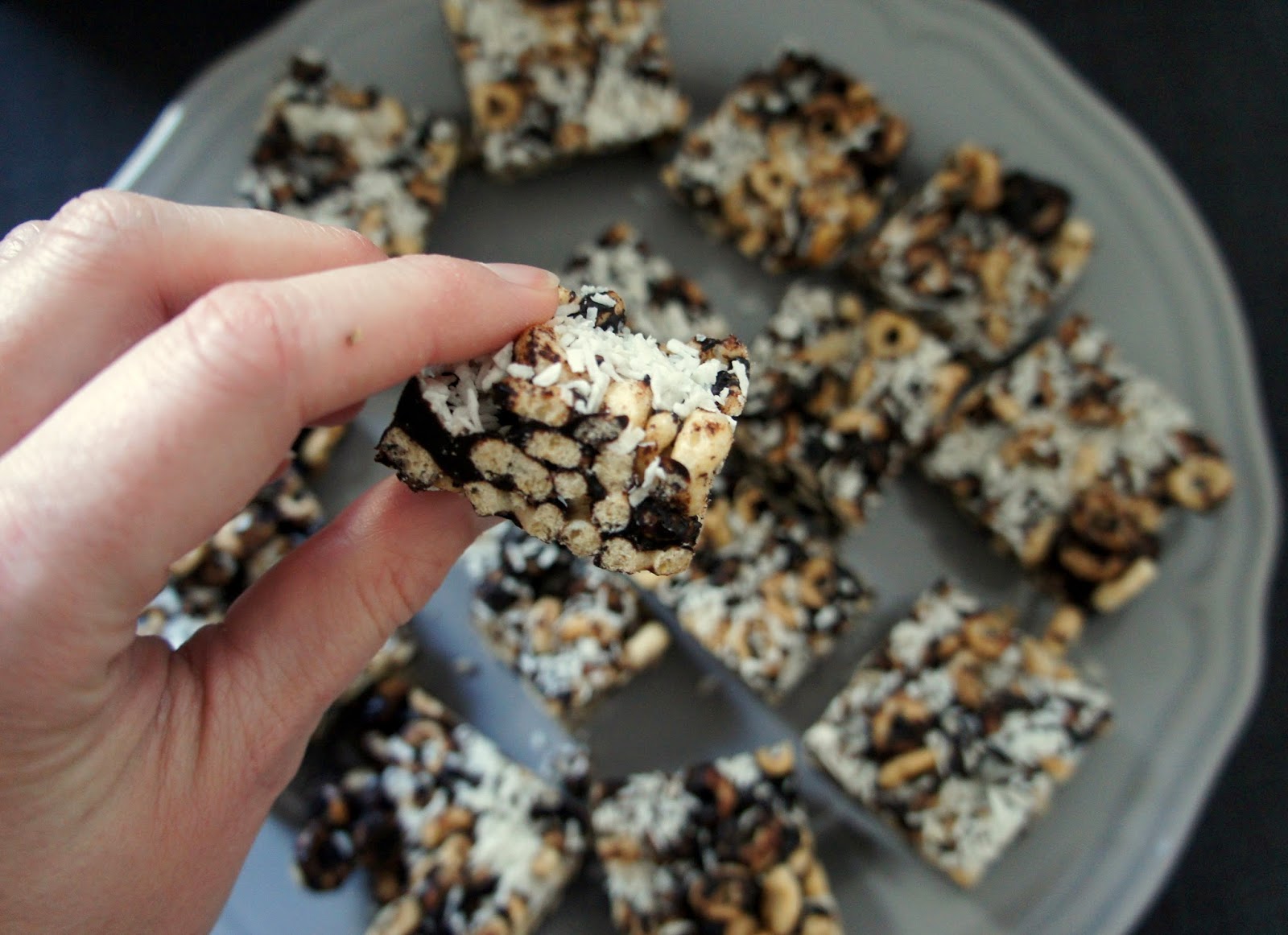 Bitesized thoughts Vegan Cheerio chocolate crackles with coconut