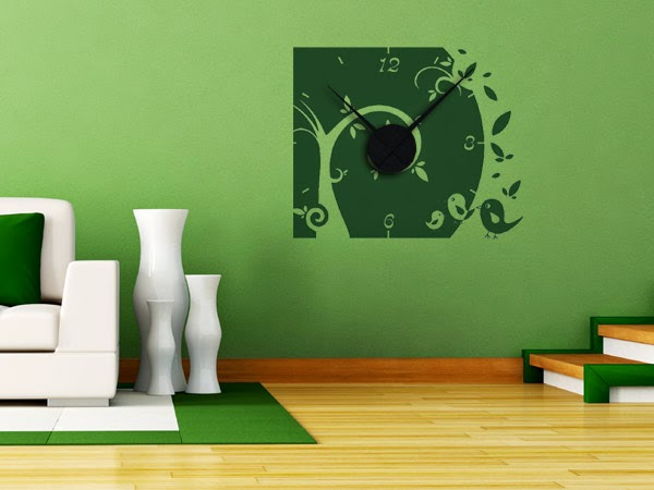 Stylish wall decals as original wall clocks