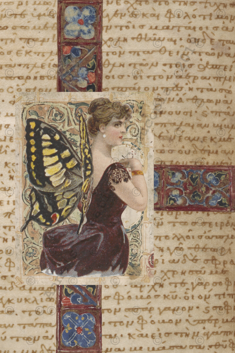 Anne's Creative Cornucopia "Medieval Butterfly Woman 1" Postcard