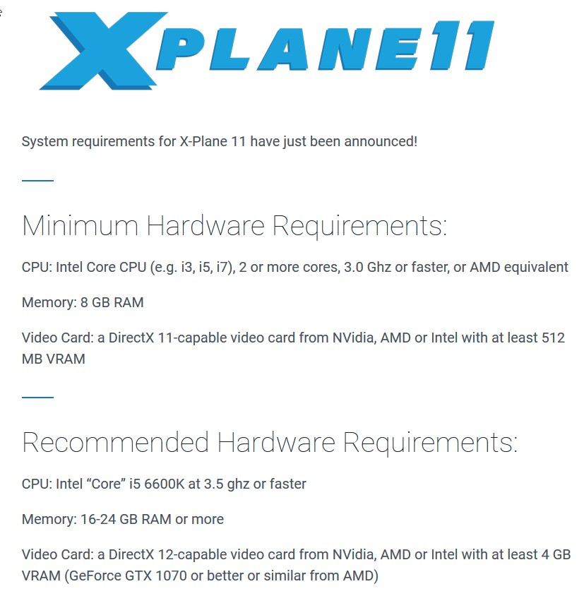 system requirements for x plane 11 system requirements for x plane 11