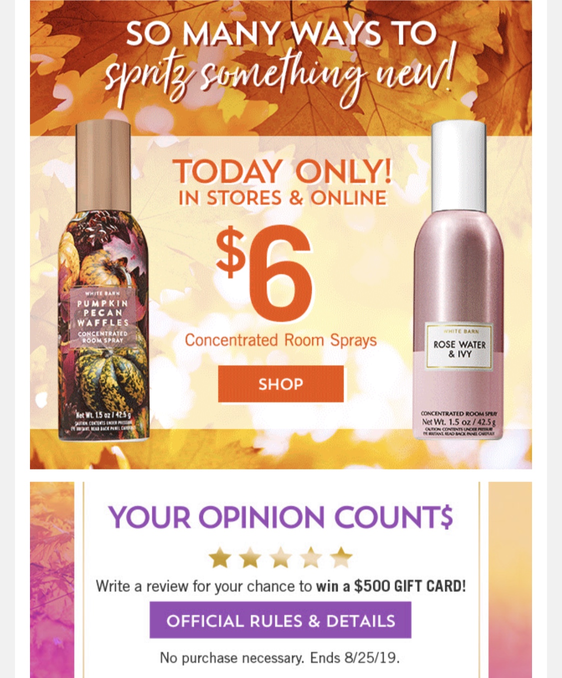 Life Inside the Page Bath & Body Works Today’s Email August 5, 2019
