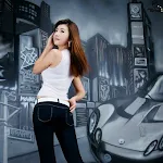Lee Chae Eun Pretty in White Crop Top and Jeans Foto 3