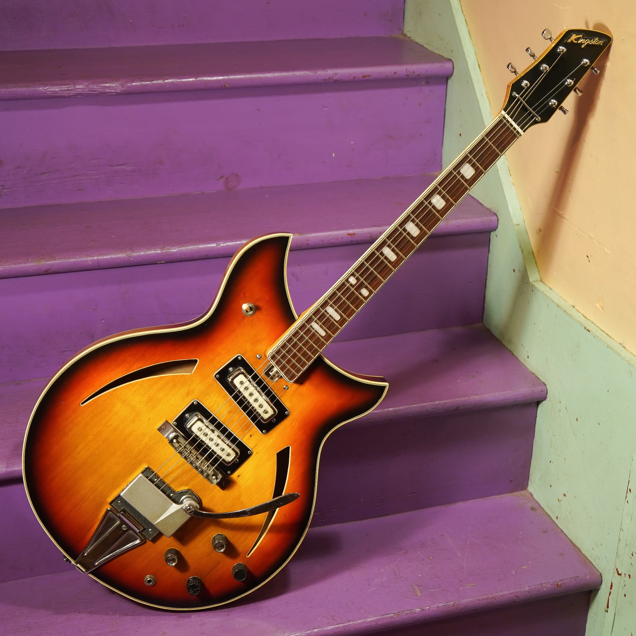 1960s Teisco-made Kingston Hollowbody Electric Guitar