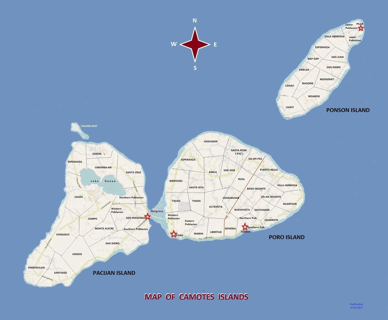 camotes island map with tourist spots