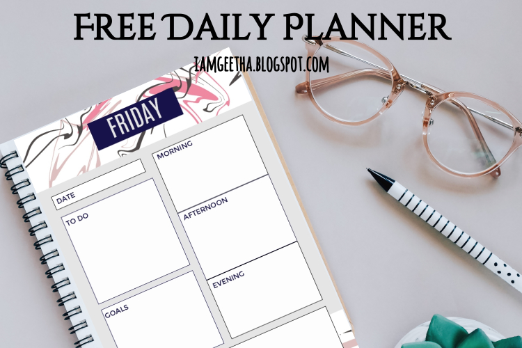 Printables Planner Modern Art Daily Planner IamGeetha