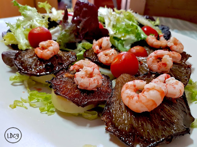 Ensalada De Setas, Gambas Y Patata
