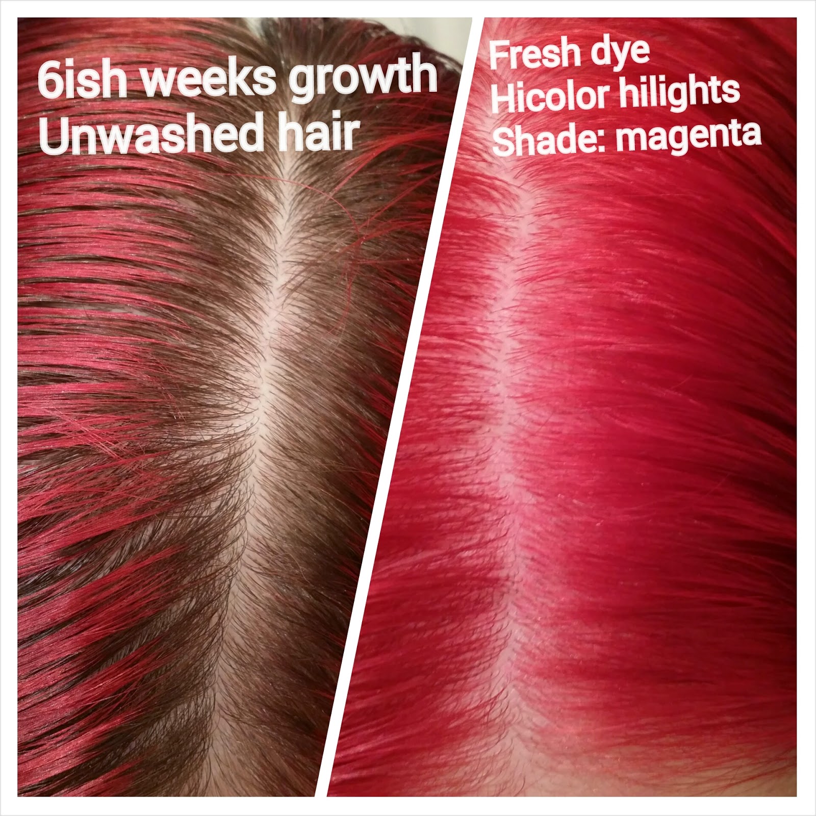 L'Oreal Magenta Hair Color Before and After. 