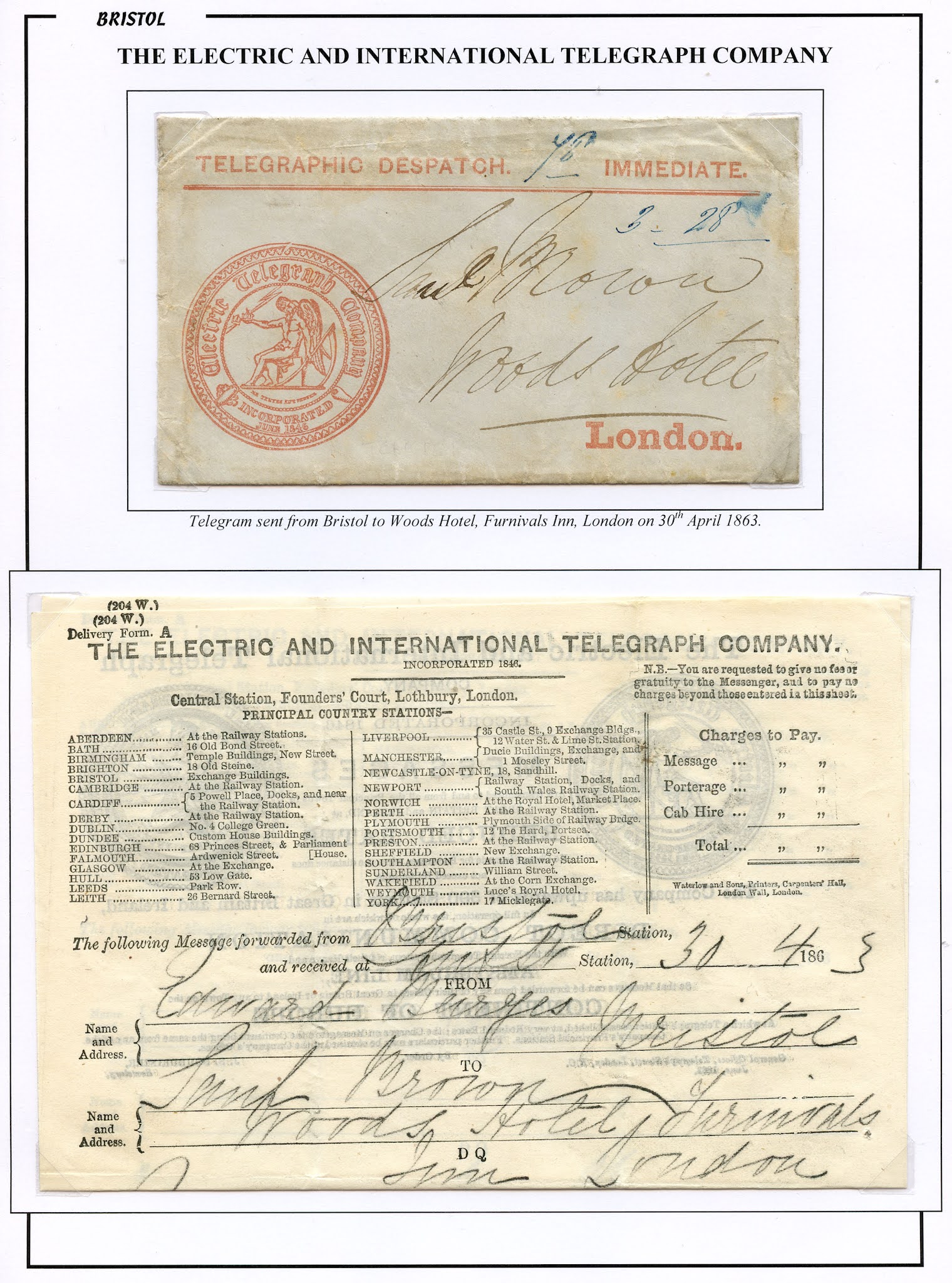 Somerset (& Bristol) Postal History The Electric and International