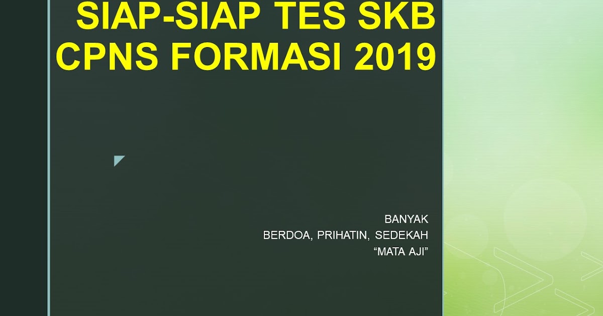 CONTOH SOAL SKB ATAU TKB CPNS 2019 OMAH NGELMU