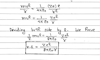 Energy of Electron in Stationary Orbits