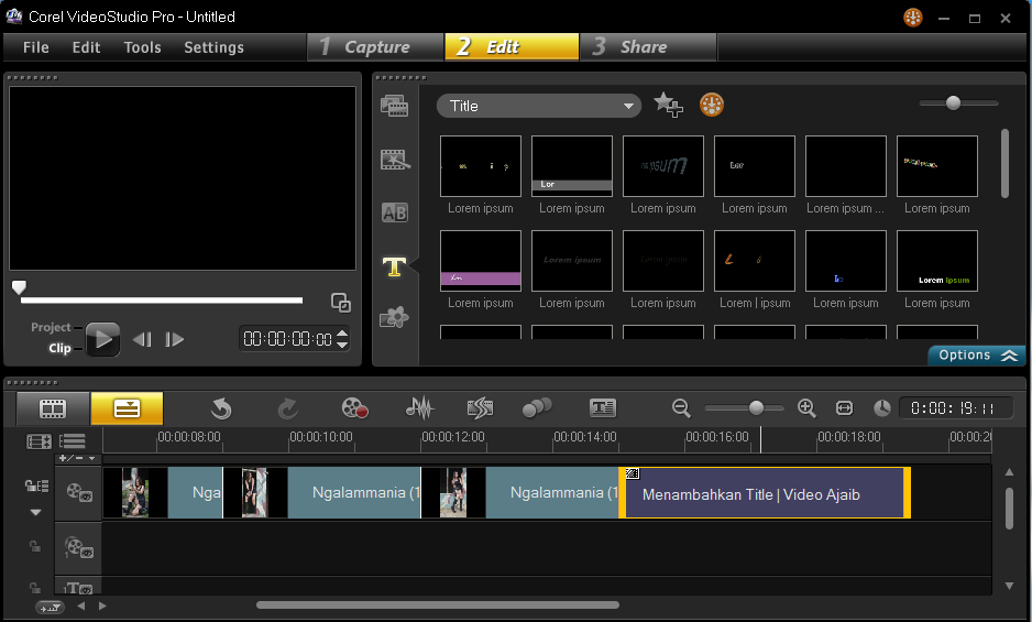 Menambahkan Title Video Pada Corel Video Studio 6