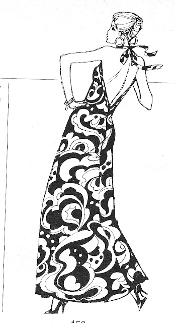 The Vintage Pattern Files: Free 1970's Sewing Pattern - Halter Neck Maxi Dress