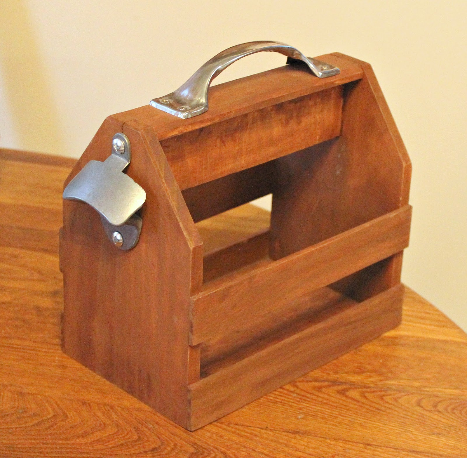 Thrifted Wooden Bottle Caddy Upcycled As Easter/Spring Decor