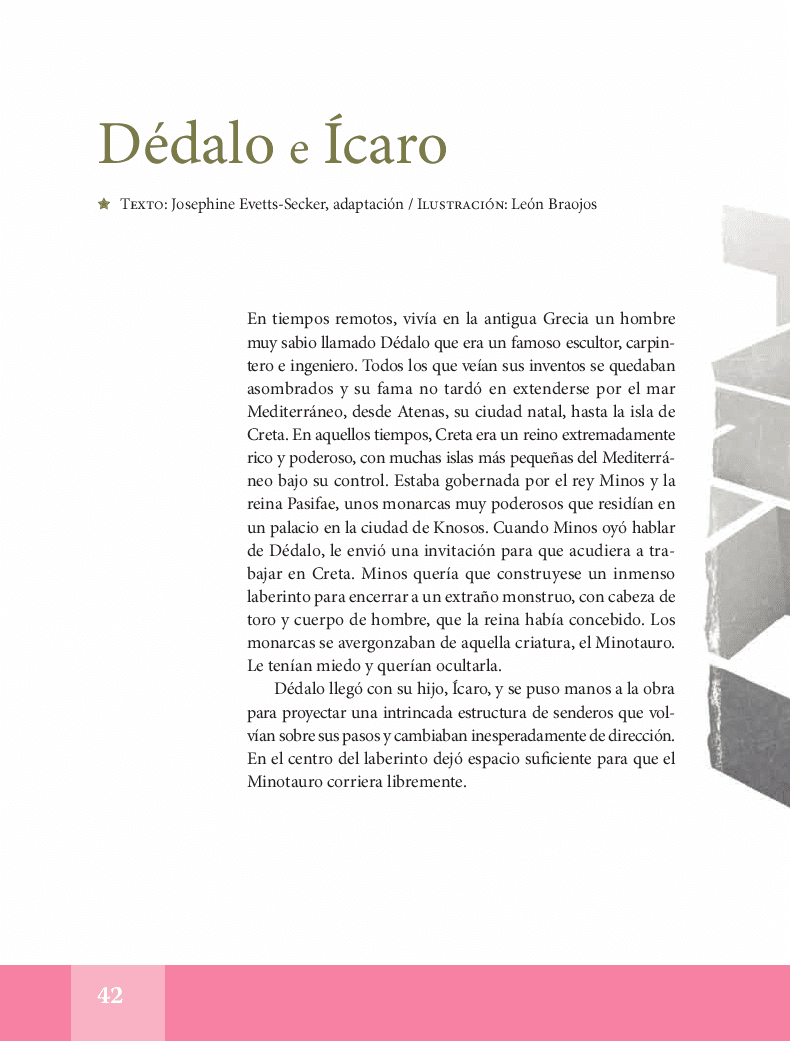Dédalo e Ícaro - Español Lecturas 5to 2014-2015