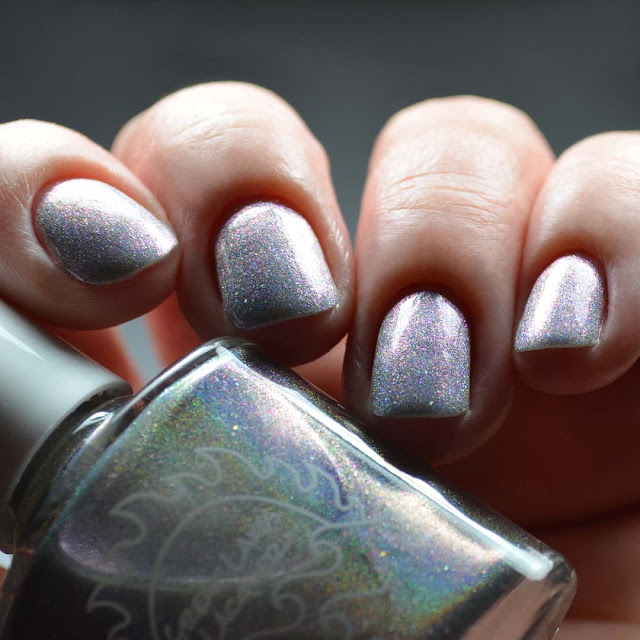 silver holographic nail polish