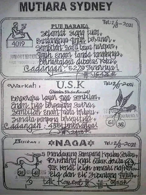 Prediksi Syair Sydney 2 Agustus 2021 Syair Togel Pangkalantoto
