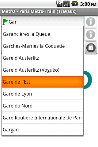 MetrO for Android - Screenshot