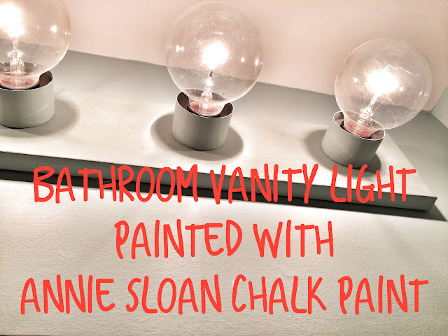 Nickel-plated Bathroom Vanity Light Made Over with Annie Sloan Chalk Paint® in Duck Egg and Old White.  Before and After | The Lowcountry Lady