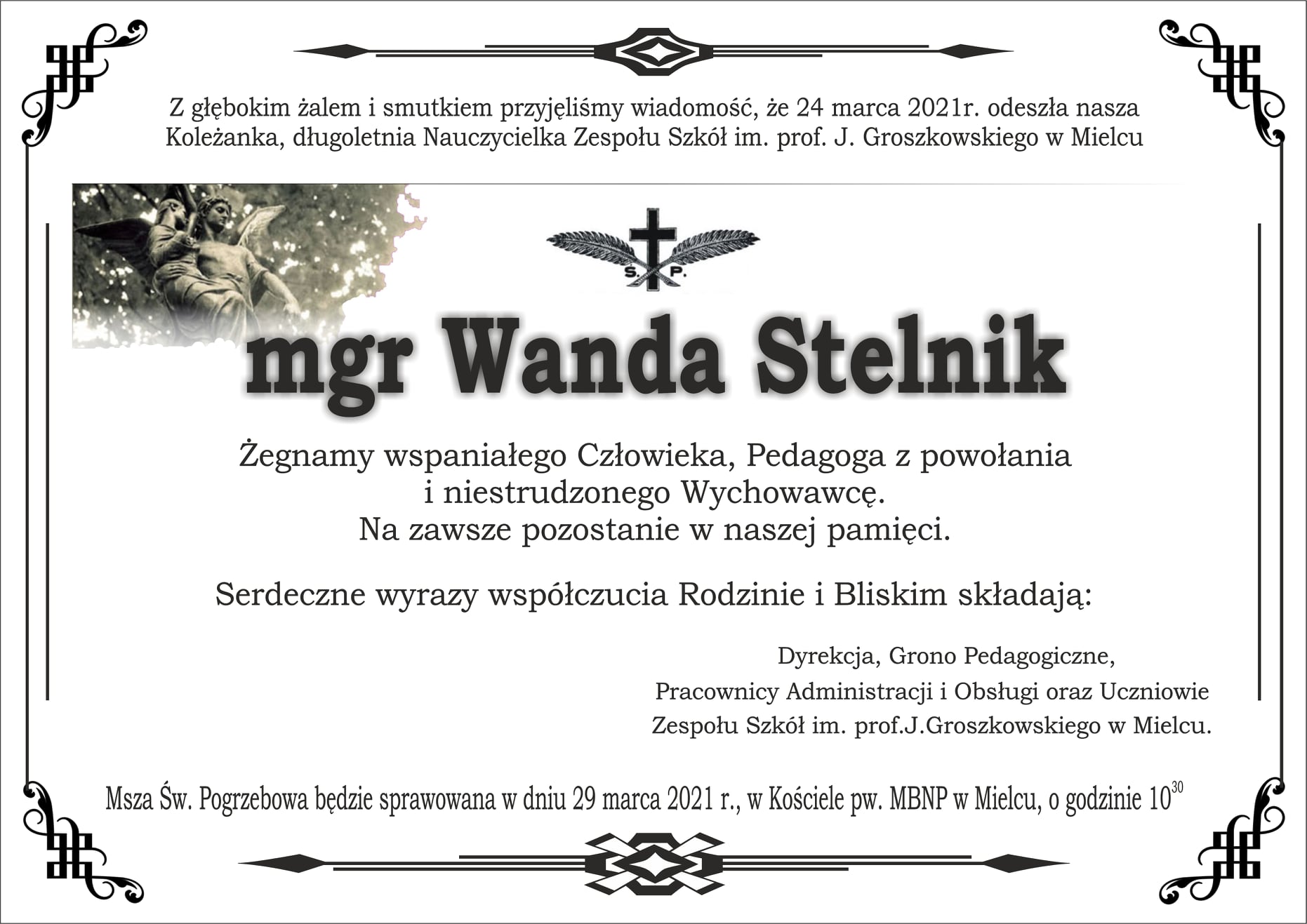Zmarła Wanda Stelnik. Uczyła w mieleckim "Elektryku"