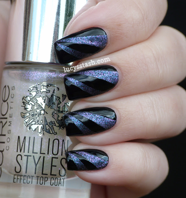 Matte & glossy tape nail art manicure feat. Catrice, A England And MASH ...