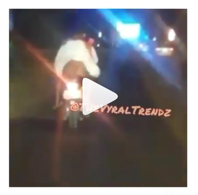 Uncultured Drunk Lady Spotted Drunk On Bike Having Fun As Biker Rides